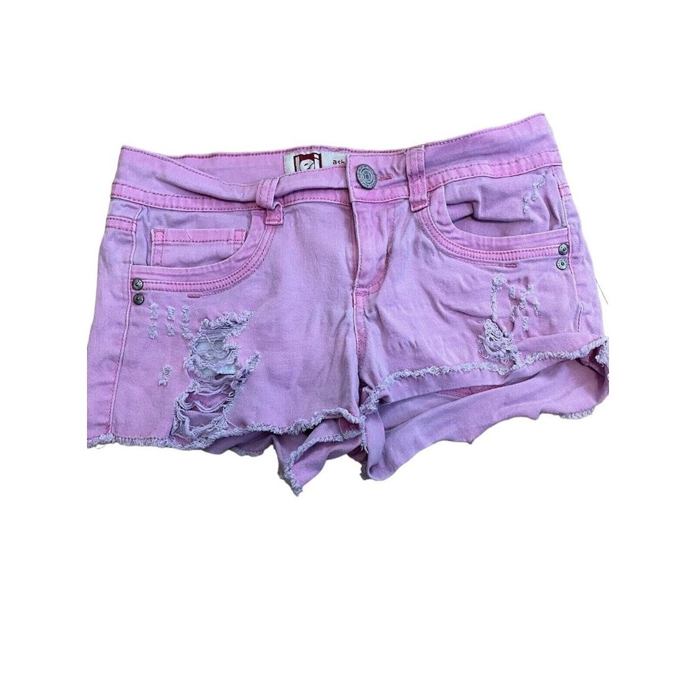 Lei Women's Ashley Low Rise Pink Jean Shorts Size 3